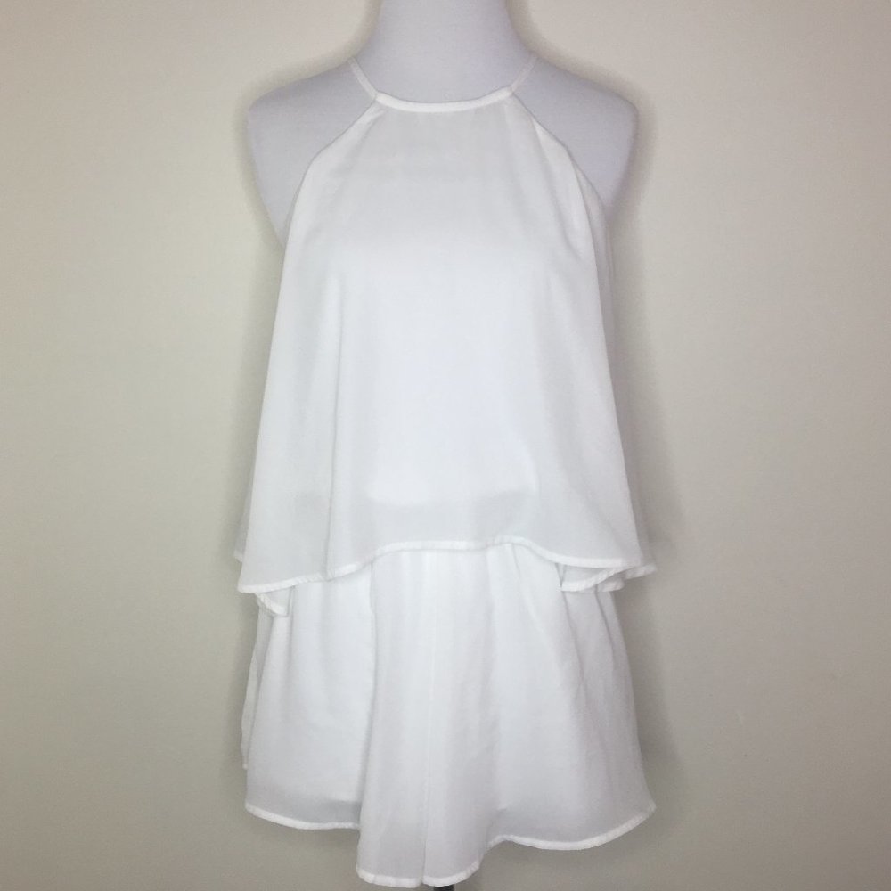 Charlotte Russe White Halter Jumpsuit